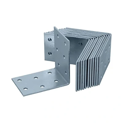 Immagine di HELPMATE 12 pezzi angolo piastra forata 60 x 40 mm Connettore angolare zincato galvanicamente &amp; blu passivato in legno con eccellente protezione contro la corrosione del