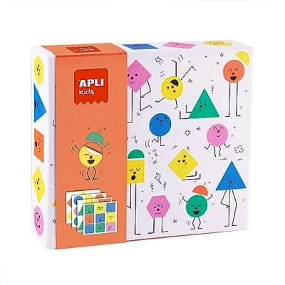 Immagine di APLI Kids 19433 Set di gommette geometriche emozioni con adesivi dal design divertente per completare le illustrazioni. A partire da 3 Anni.