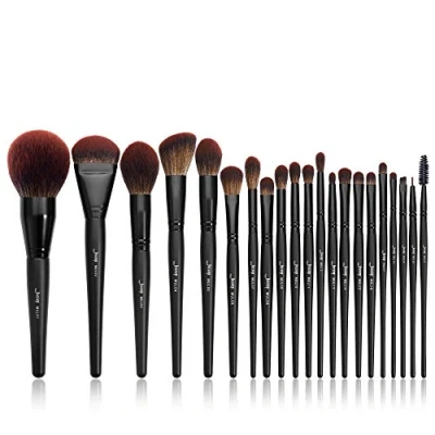 Immagine di Set di Pennelli per trucco Jessup professionali completi neri, peli sintetici, Fondotinta, illuminante, contouring, correttore, Ombretto e Eyeliner. 21 pezzi T271