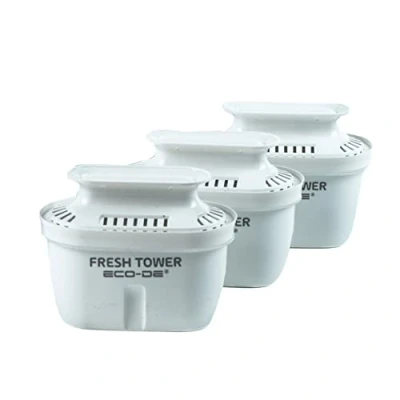 Immagine di ECODE® Filtro per Distributore di Acqua Fresh Tower, Durata 2 Mesi Filtro, 3 Unità, Compatibile con Brita ® Maxtra+ Plus, Maxtra Pro ®, Marella Caraffa Filtranti Riduce PFAS, PFOA/PFOS