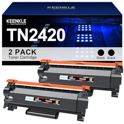 Immagine di KEENKLE TN2420 Compatibili per Brother TN 2420 TN2410 2410 Toner MFC L2710DW L2710DN L2730DW L2750DW HL L2350DW DCP L2530DW L2310D L2375DW L2510D (Nero, 2 Pack)