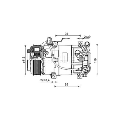 Immagine di MAHLE ORIGINAL ACP 1461 000P Compressore Aria Condizionata 5VS09ec 12 PAG 46 YF R 1234yf, 134a