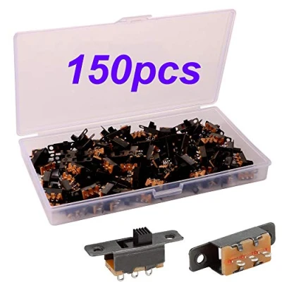 Immagine di Gebildet 150pcs Interruttore a Scorrimento 3Pin 2Posizione 0.5A 50V DC, Mini Pannello Slitta SPDT ON/ON, Micro Miniatura Levetta Aggancio SS 12F15