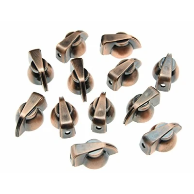 Immagine di Dopro Confezione da 12 manopole piatte per testa di pollo, effetto AMP, colore: bronzo