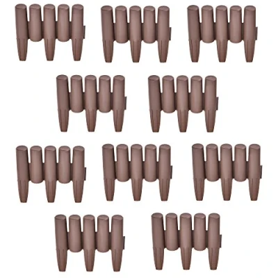 Immagine di casa.pro Bordure per Aiuole Giardino Elementi Cilindrici in Plastica Set da 20 Blocchi con Lunghezza Tot 5,4 m Palizzate Delimitare Marrone