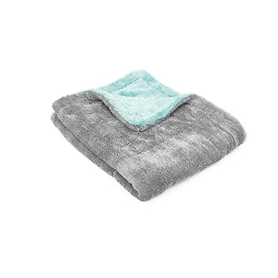 Immagine di The Rag Company Liquid8r Asciugamano assorbente in microfibra 70/30 per auto, camion, SUV, sicuro i dettagli + antigraffio, anello a torsione, 1100 g/m², 50,8 x 61 cm, blu acqua/grigio