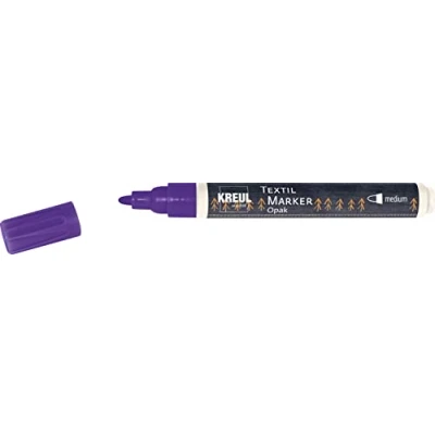 Immagine di Kreul 92766 Marcatore Tessile Medio, Viola, con Punta a Proiettile, Larghezza del Tratto da 2 4 mm Circa, Pennarello Opaco disegnare Tessuti Chiari e Scuri, Colore Purple, Medium,