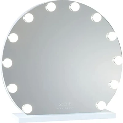 Immagine di Flamingueo Specchio Trucco con Luci 12 LED, Rotondo, Led 3 Modi, Controllo Tattile, Make Up