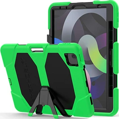 Immagine di TECHGEAR Custodia Robusta Compatibile con iPad Air 5, 4 10.9 Pollici (5/4 Generazione) Resistente agli Urti e all&#039;impatto Cover Supporto per i Bambini, Lavoro Scuola [Verde]