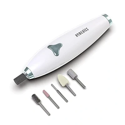 Immagine di HoMedics Set Manicure e Pedicure Elettrico 6 in 1, Fresa per Unghie Elettrica con Accessori Pulire, Riparare, Modellare, Limare Lucidare le 8 Velocità Regolabili, Bianco