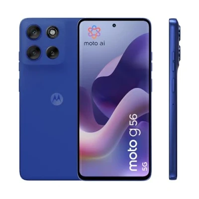 Immagine di Motorola moto g56 5G (8/256GB, Fotocamera 50MP + sensore antisfarfallio, Display 6.72&quot; FHD+ 120Hz, batteria 5200mAh, MediaTek Dimensity 7060, Android 15), PANTONE Dazzling Blue