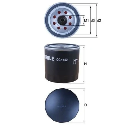 Immagine di MAHLE ORIGINAL OC 1452 Filtro olio con una valvola blocco arretramento ad avvitamento FORD: Focus Mk4 Hatchback, Mondeo 5 Kombi, S Max Mk2