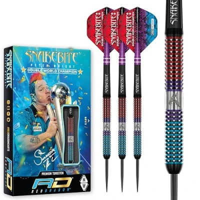 Immagine di RED DRAGON Peter Snakebite Wright Spirit Set di Freccette in tungsteno Premium da 23 Grammi con Alette e steli