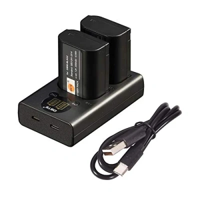 Immagine di DSTE DMW BLK22 Confezione da 2 batterie ricaricabili e Smart LED Dual Charger compatibile con Panasonic Lumix S5 DC S5K S5GK