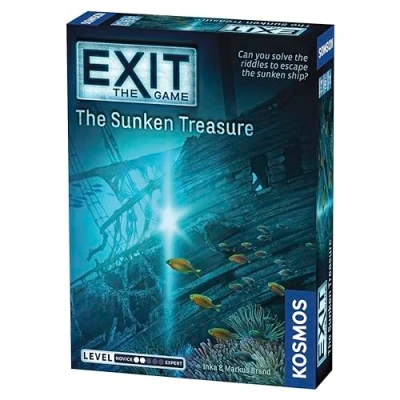 Immagine di Thames &amp; Kosmos Exit: The Sunken Treasure Level: 2/5 Unique Escape Room Game 1 4 Players Puzzle Solving Strategy Board Games for Adults Kids, Ages 12+ 694050