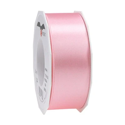Immagine di PRÄSENT C.E. PATTBERG nastro raso colore rosa chiaro, di per impacchettare regali, lungh. 25 m, largh. 40 mm, pacchi regalo, decorare e bricolage, varie occasioni