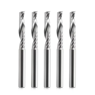 Immagine di EU_HOZLY Fusto da 4 mm, diametro di taglio lunghezza scanalatura: 22 1 fresa scanalata, a spirale CNC, utensile Upcut per acrilico, PVC, ABS, compensato, 5 pezzi
