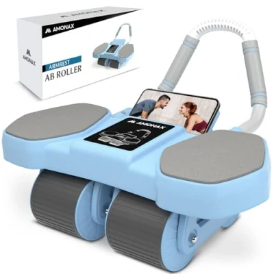 Immagine di Amonax Ruota Addominali, Addominali Attrezzi Con Supporto per Gomiti, Addominale Automatico Rimbalzo Core E Ab Roller Palestra Casa Allenamento