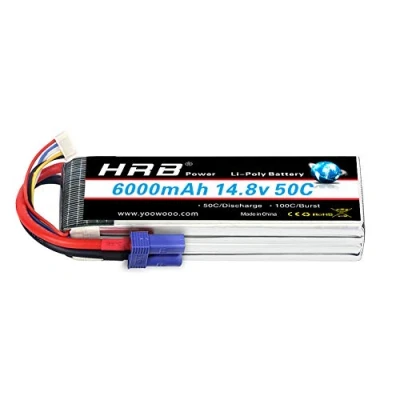 Immagine di Pacco batteria HRB LiPo 6000mAh 14.8v 50C 4S EC5 Spina per FPV Racing Quadcopters Varie auto da corsa Elicotteri Aerei e modellini di barche
