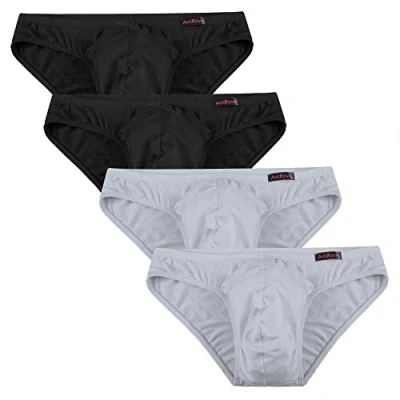Immagine di Avidlove Slip in Microfibra da Uomo Confezione 4 Modal Soft Short Underwear Mutande Trunk Shorts Men Gr. EU XXL 2 X Nero/ Grigio