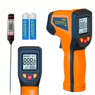 Immagine di Termometro a Infrarossi, Laser Digitale Portatile 58F 1112F ( 50 C 600C) Senza Contatto Emissività Regolabile per Cucina/Pizza/Forno/BBQ