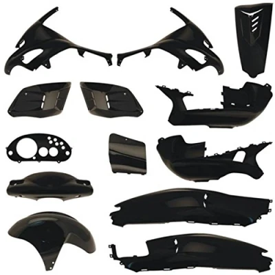 Immagine di one by Camamoto cod. 77366000 kit set plastiche carene complete colore nero lucido compatibile con gilera runner 50 125 180 200cc (13 pz.) anno 1996 1997 1998 1999 2000 2001 2002 2003 2004