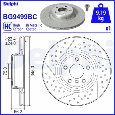 Immagine di DELPHI Disco freno BMW: 3 Touring, 1 Hatchback, Sedan BG9499BC Dischi freno, dei freni