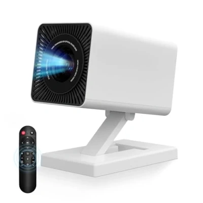 Immagine di Mini Proiettore 4K Supporta Android 11, Portatile Intelligente con 5G WiFi BT 5.4, Full HD 1080P, Schermo da 120&#039;&#039;, 150 Lumen ANSI, Correzione Trapezoidale, HDMI/USB (bianco)