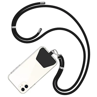 Immagine di COCASES Cordino per Telefono,Regolabile Tracolla Universale Catena Cellulare Compatibile con iPhone/Samsung/Huawei (Nero)