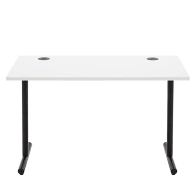 Immagine di Amazon Basics Scrivania per computer da ufficio, Bianco con struttura nera, Rettangolare, Montaggio semplice, 120 x 60 73.6 cm (In precedenza marchio Movian)