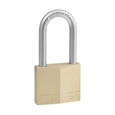 Immagine di Master Lock 140EURDLF Lucchetto con Chiavi in Ottone e Archetto Medio, Oro, 7.6 x 4 1.3 cm