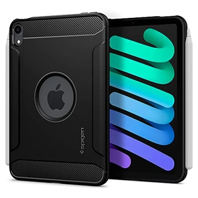 Immagine di Spigen Cover Rugged Armor Compatibile con iPad Mini 7 (2024) / 6 (2021) 8.3 Polici Custoida Nero
