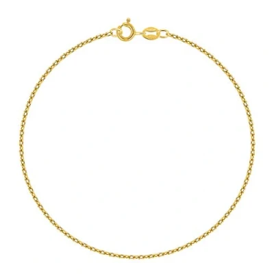 Immagine di PLANETYS Cavigliera Argento Sterling 925 Placcato Oro 18K Modello Catenina Ancora Diamantate Larghezza: 1.5 mm