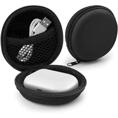 Immagine di MyGadget Custodia Rigida per Auricolari Cuffie Bluetooth Senza Fili Tasca Resistente Auricolare Apple iPhone USB Stick Cavi Scatolina Nero