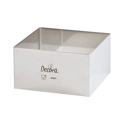 Immagine di Decora 12 x H 6 cm 0063800 Quadrato Inox, in Acciaio Inossidabile, Argento