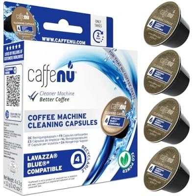 Immagine di Caffenu Capsule per La Pulizia Del caffè Compatibile con il sistema Lavazza Blue Detergente macchina Completa tuo kit da barista