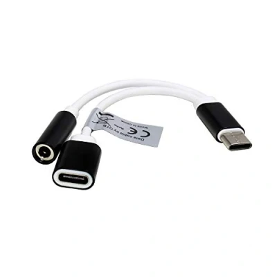 Immagine di Adattatore audio stereo compatibile con Motorola Edge 40 Neo, USB C a 3,5 mm + presa di ricarica