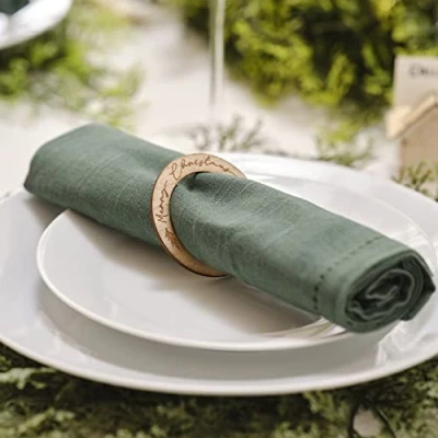 Immagine di Ginger Ray Merry Christmas Set di 6 tovaglioli in legno eco