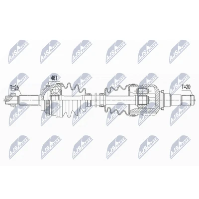Immagine di NTY NPW TY 100 Albero motore / Semiasse Assale anteriore Sx