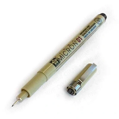 Immagine di Sakura Pigma Micron Fineliner per pigmenti, 0,1 mm, confezione da 3, colore: Nero