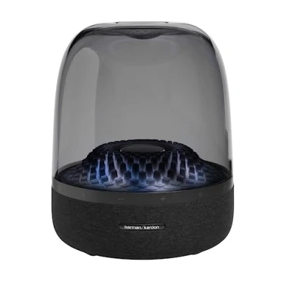 Immagine di Harman Kardon Aura Studio 4 Altoparlante Bluetooth Wireless, Design Elegante ed Effetti di Luci e Colori a Ritmo Musica, Suono Stereo Alta Qualità, Nero