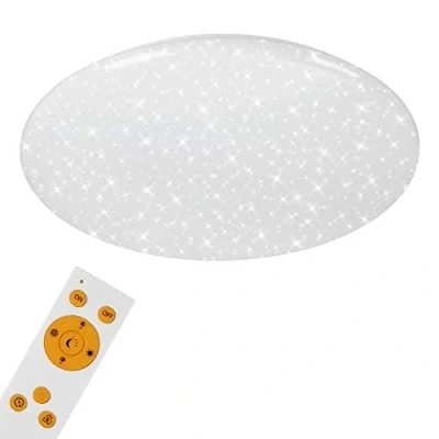 Immagine di BRILONER Leuchten 3368 016 Plafoniera a LED con Motivo Stellato, Dimmerabile, Telecomando, Funzione Luce Notturna, Regolazione della Temperatura di Colore, diametro 56Cm, 50 Watt W, Bianco