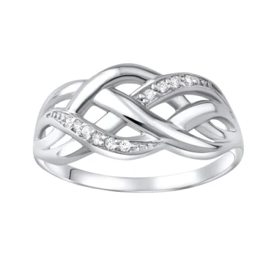 Immagine di SILVEGO Anello da Donna in Argento 925 con Zirconia Cubica Intrecciato, ZTG45022