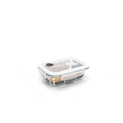 Immagine di Pebbly pkv 650rb Piatto/Scatola Rettangolare in Vetro 650 ml Trasparente 18 x 13,4 6,4 cm