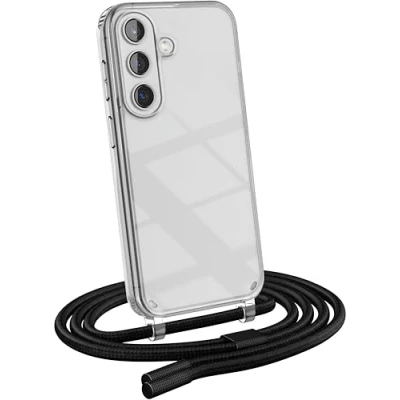 Immagine di MyGadget Cover per Samsung Galaxy S24 Custodia con Corda Case Trasparente Antiurto Laccio Tracolla Practical Stylish Nero