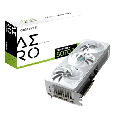 Immagine di Gigabyte GeForce RTX 5070 Ti AERO OC 16G Scheda Grafica 16GB GDDR7, 256 bit, PCI E 5.0, 2588 MHz Core Clock, 3 x DP 2.1a, 1 HDMI 2.1b, NVIDIA DLSS 4, GV N507TAERO 16GD