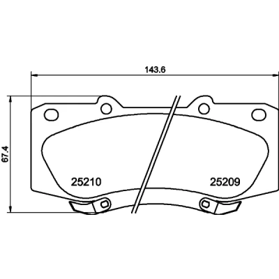 Immagine di HELLA 8DB 355 015 821 Kit pastiglie freno con segnalatore acustico usura TOYOTA: Hilux 3 Pick up, VIII up
