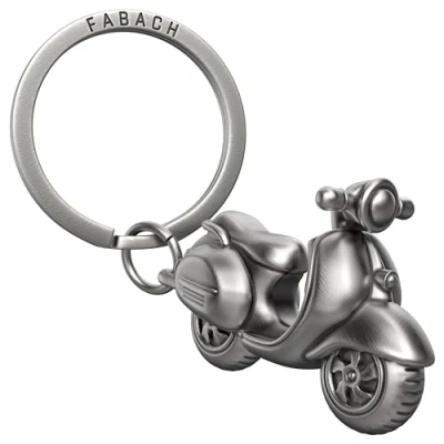 Immagine di FABACH portachiavi Vespa regalo scooter per portafortuna guida con attenzione, Argento antico, 1, Rétro