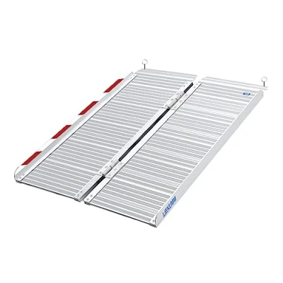 Immagine di LIEKUMM Rampa per Sedia a Rotelle, 90Lx72W Rampe Disabili, Capacità 300KG Pieghevole in alluminio sedie rotelle gradini, scale, handicap, porte