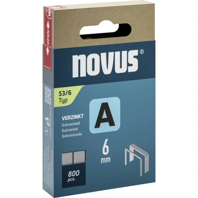 Immagine di Graffette a filo metallico sottile tipo 53 800 pz. Novus 042 0776 Dimensioni (L x L) 6 mm 11.3